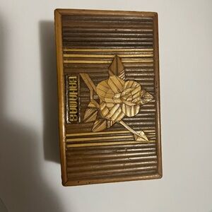 Wooden Decorative Box with Floral Design